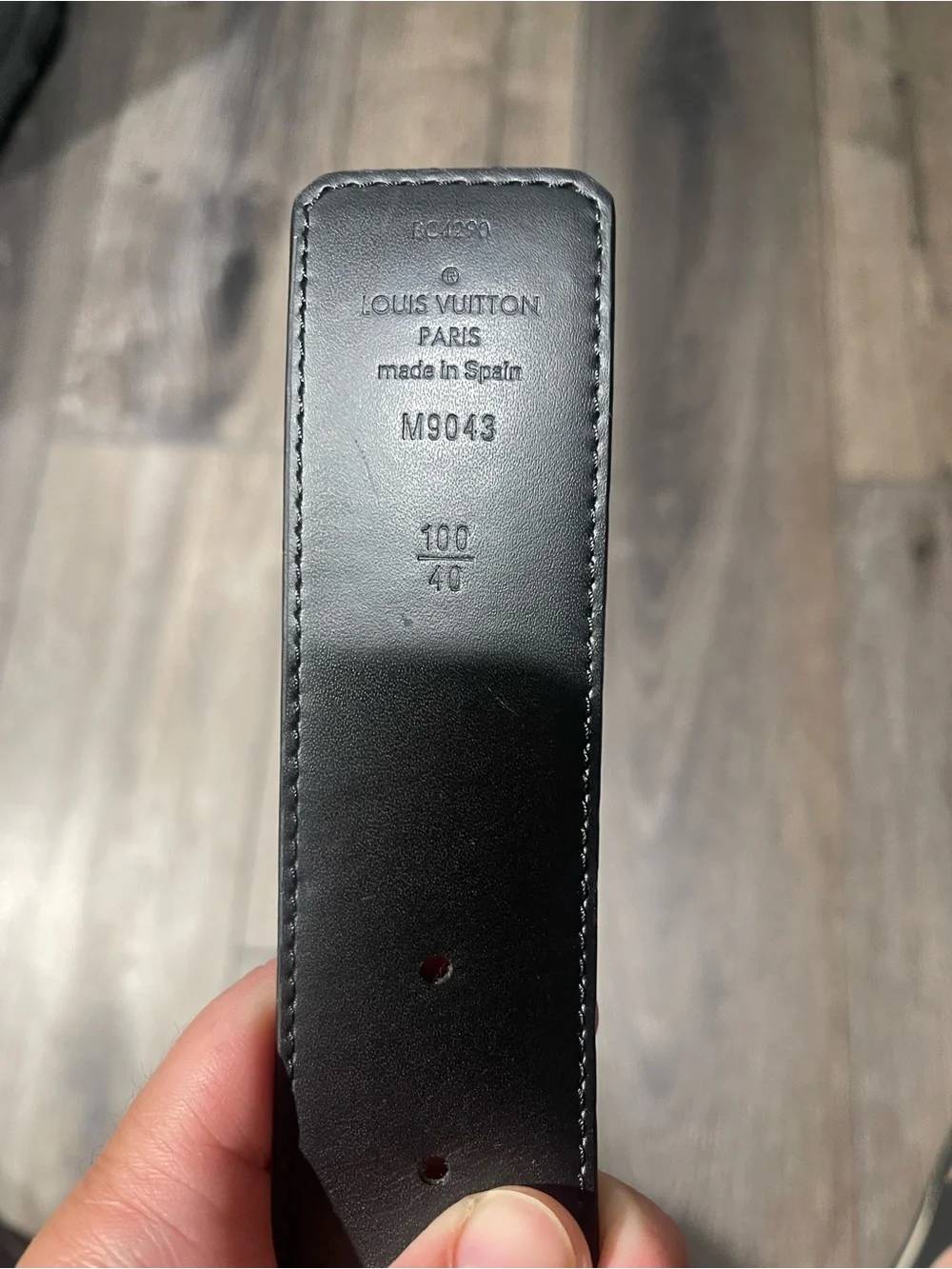 Louis Vuitton Black Monogram Reversible Belt with Silver LV Buckle